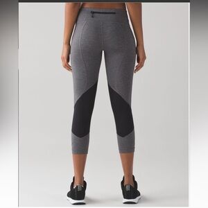 Lululemon Pace Rival Crop (19") Grey Size 4 Leggings Grey Black